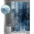 thumbnail image 3 of Blue Ombre Shower Curtains for Bathroom Waterproof Fabric Bath Curtains Decor Bath Tub Curtain Modern Retro Oil Painted Abstract Art Decorative Shower Curtain Sets with 12 Hooks, 72x72 Inch, 3 of 6