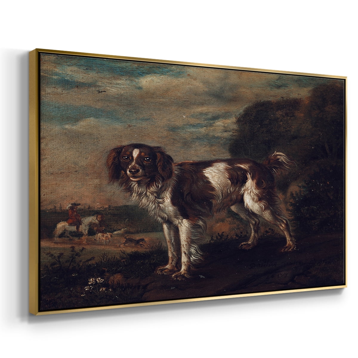 Vintage Animal Print-VIII By Wexford Home Framed in Gold Wood Gallery Wrapped Canvas 17 in. x 25 in.