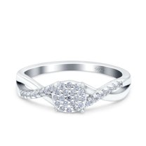 Infinity Wedding Band Engagement Ring Size-5 Simulated CZ 925 Sterling Silver