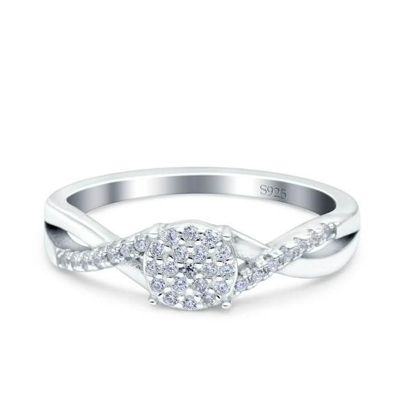 Infinity Wedding Band Engagement Ring Size-5 Simulated CZ 925 Sterling Silver