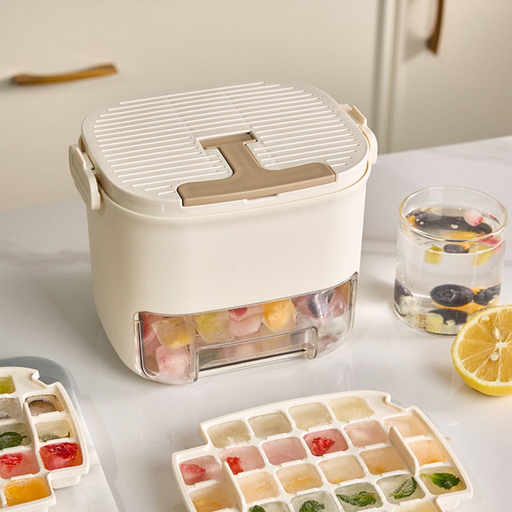 Small Plastic Ice Molds Double Layer Ice Cubes Maker Tray Set for Fast Freezing