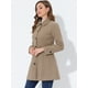 thumbnail image 3 of Abrigo Largo de Invierno con Cuello Peter Pan para Mujer Allegra K Marrón Claro S, 3 of 5