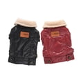 thumbnail image 2 of Pet Large Dog Clothes Winter Warm PU Coat For Large Dog Golden Retriever Labrador Coat Jacket Outfit RED/BLACK Pets Clothing 7XL ShopWise Round, 2 of 5