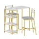 thumbnail image 1 of Juego de Comedor de 3 Piezas para Espacios Pequeños - Mesa de Bar Moderna Rectangular con 2 Taburetes, Estructura de Metal Resistente, Ideal para Apartamento, Cocina, Desayunador o Café en Casa, 1 of 8