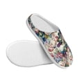 thumbnail image 3 of Fotbe Colorful Flowers Pattern Women's Fuzzy Curly Fur Memory Foam Loafer Slippers Indoor Outdoor Slippers Winter Home Shoes-35/36, 3 of 7