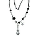 thumbnail image 5 of Osdhezcn Cool Skull Guitar Necklace Hollow Star Heart Beaded Collarbone Chain Punk Neckchain Accessory for Fashion Enthusiasts, 5 of 7