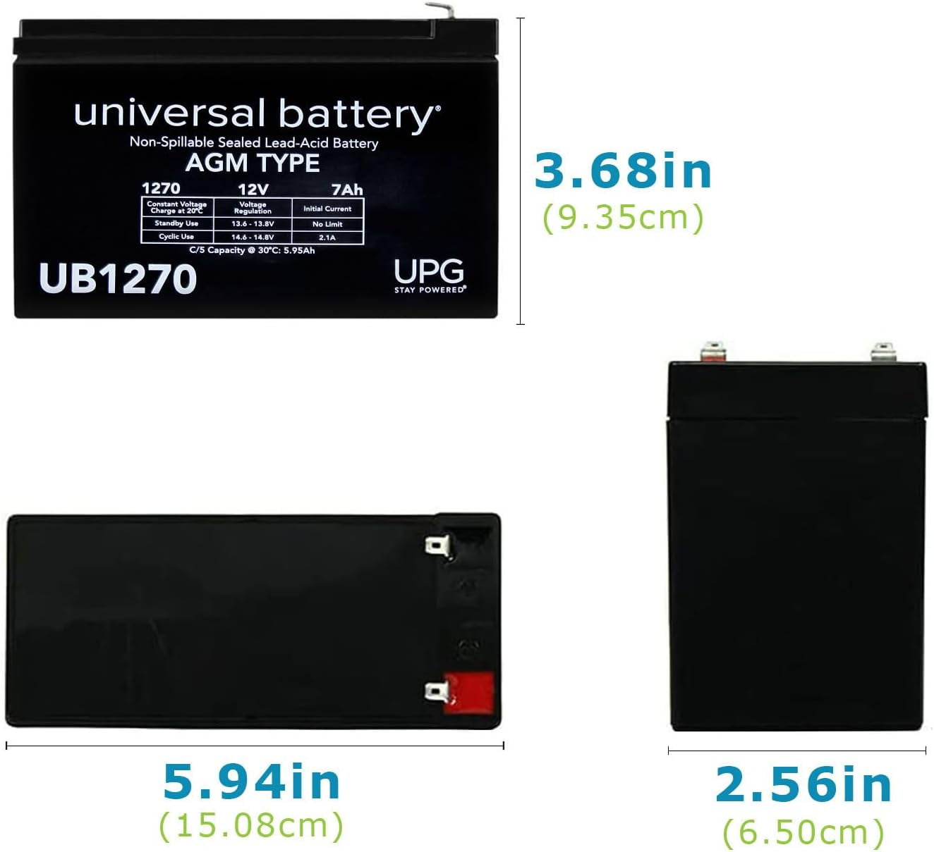 UPG UB1270 SLA 12V Automotive Battery, for Electric Vehicles