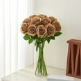 thumbnail image 3 of 12PC Black Roses Artificial Flowers Fake Roses Silk Realistic Roses Bouquet Flowers with Long Stems for Wedding Home Party Centerpieces Decorations, 3 of 5