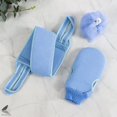 thumbnail image 2 of PULLIMORE 3 Pack Exfoliating Back Scrubber for Shower, Soft Brush Shower Ball, Back Scrubber Set, Exfoliating Gloves, Women Men Skin Towel Bath (Blue), 2 of 8