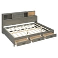 thumbnail image 3 of Euroco Full Size Daybed with Drawers and Shelves, USB Charging Station for Bedroom, Gray, 3 of 17