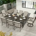 thumbnail image 6 of HAPPATIO Aluminum 9 Piece Patio Dining Sets, Outdoor Dining Set for 8, Patio Furniture Sets, 2 Swivel Dining Chairs, 6 Dining Chairs, Aluminum Furniture Set for Patio, Yard (Black), 6 of 9