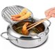 thumbnail image 1 of 20 /24cm Japanese Deep Frying Pot with a Thermometer and a Lid 304 Stainless Steel Kitchen Tempura Fryer Pan, 1 of 5