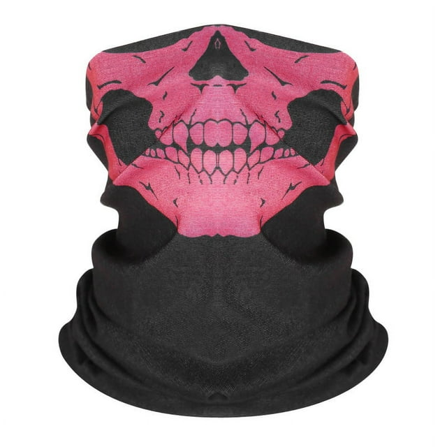 Máscara de montar con capucha mágica multifuncional sin costuras, cálida toalla con cara de calavera para Halloween