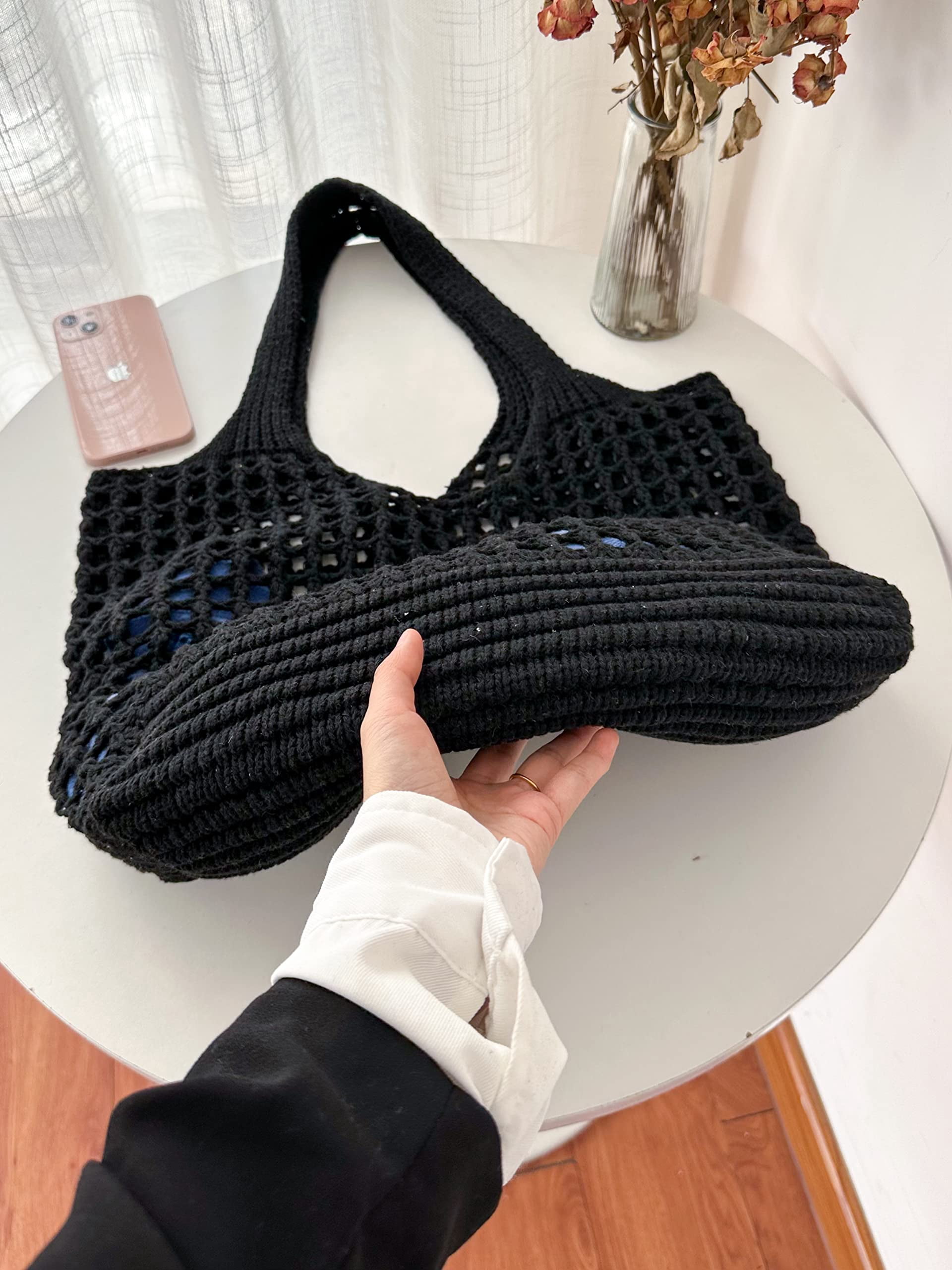 Beach Bag for women, Crochet tote bags, Shoulder Handbags knit bag,cute tote bag for travel,Crocheted tote bag