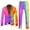Purple, variant on GHSOHS Mens Sweatsuits Suits for Men Men's Rainbow 2 Piece Suits Printed Button Dress Suit Light Business Coat and Pants Two Piece Suit Blazer Jacket Pants Set Tuxedo Suit Outfits Set