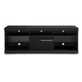 thumbnail image 2 of 71 Inch Wooden TV Stand with Open Compartments and Sliding Door, Black, 2 of 5