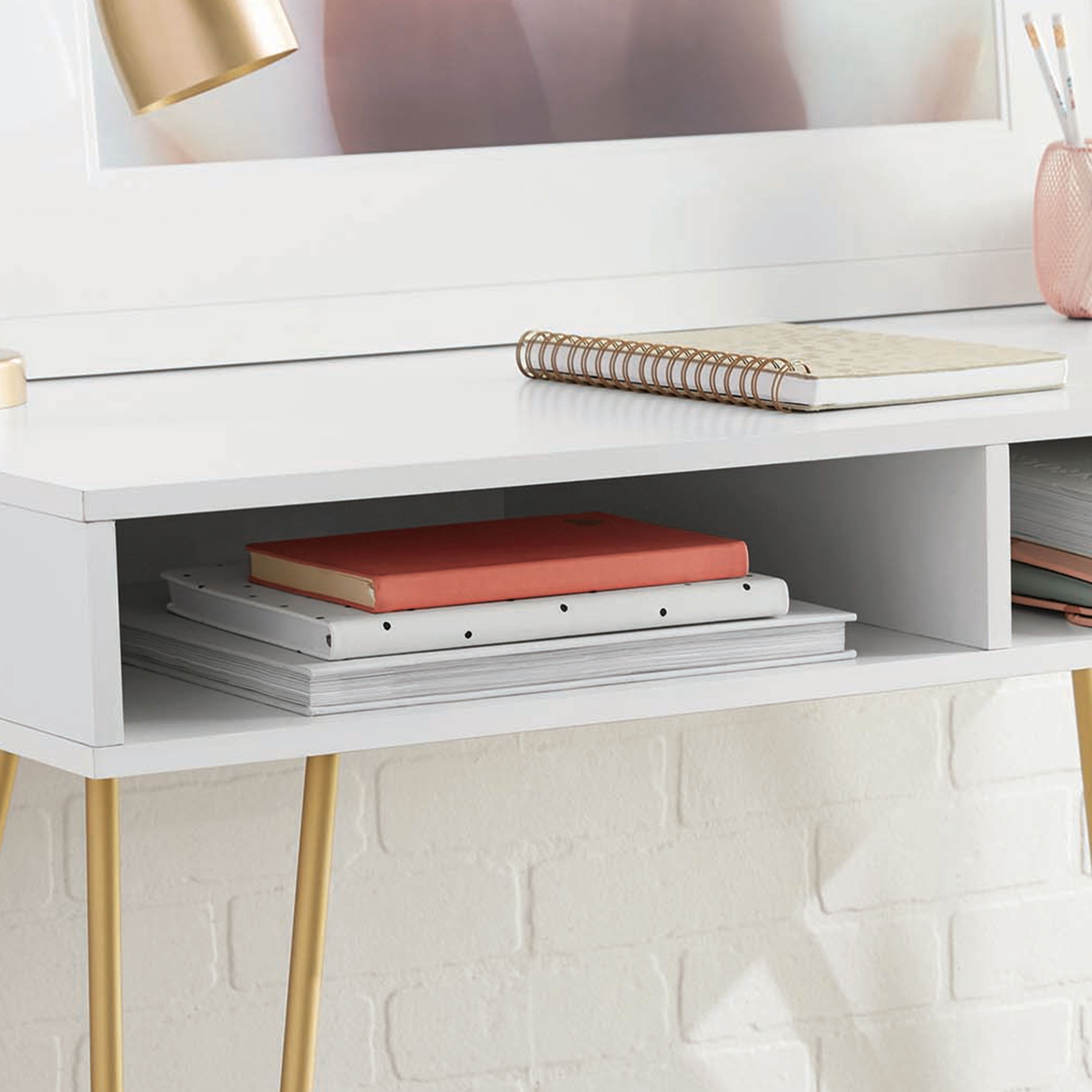 Hairpin Writing Desk with Storage Brown - Threshold™