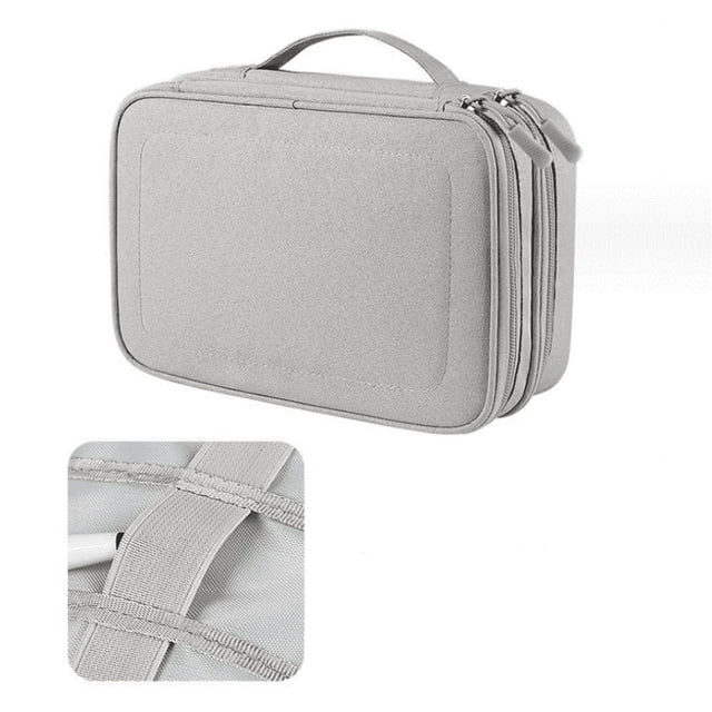 Caja de almacenamiento de accesorios electrónicos, bolso de almacenamiento, aparatos de cable, gris claro