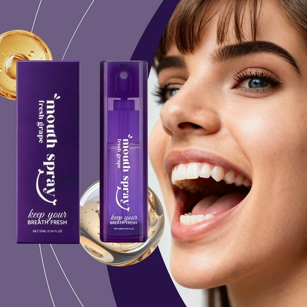 Pisexur Belleza Maquillaje Spray bucal refrescante de uva con aroma fresco, portátil, 10 mlpara mujeres y hombres