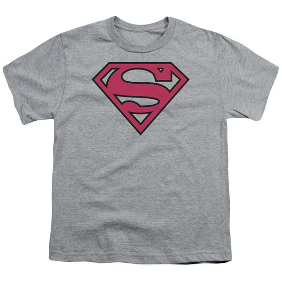 Superman - Red & Black Shield - Youth Short Sleeve Shirt - Large