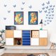 thumbnail image 3 of Xiao Hua Decoración de pared con mariposas, 48 piezas, 4 estilos, para cumpleaños, fiestas y tartas. Decoraciones de mariposas doradas extraíbles (azul, estilo aleatorio)., 3 of 5