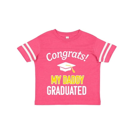 

Inktastic Congrats! My Daddy Graduated with Cap Gift Toddler Boy or Toddler Girl T-Shirt
