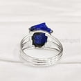 thumbnail image 5 of Natural Lapis Lazuli Ring, Rough Lapis Lazuli Ring, Afghani Lapis, 3 Plain Band Ring, 925 Sterling Silver, Womens Ring, Christmas, Thanksgiving, Handmade, Statement Jewelry, Rough Gemstone Jewelry, 5 of 5