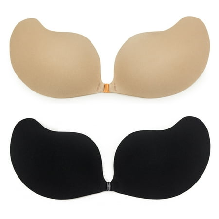LELINTA 2 Piece Pack Women Self-Adhesive Push Up Bra Silicone Chest Stickers Nipple Cover Pasties Bra Lady Seamless Gather Invisible Bra