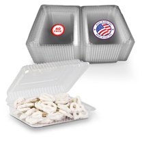 MT Products Plastic Snack Containers with Lids - 6.8" x 5.6" x 2.1" Clear Clamshell Take Out Containers for Food & Desserts (Pack of 40) - Made in the USA