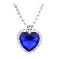 thumbnail image 1 of 2x Collana con Ciondolo In Cristallo Di Classico Cuore 'Oceano -Argento Fernando Collar con colgante de cristal, 1 of 8
