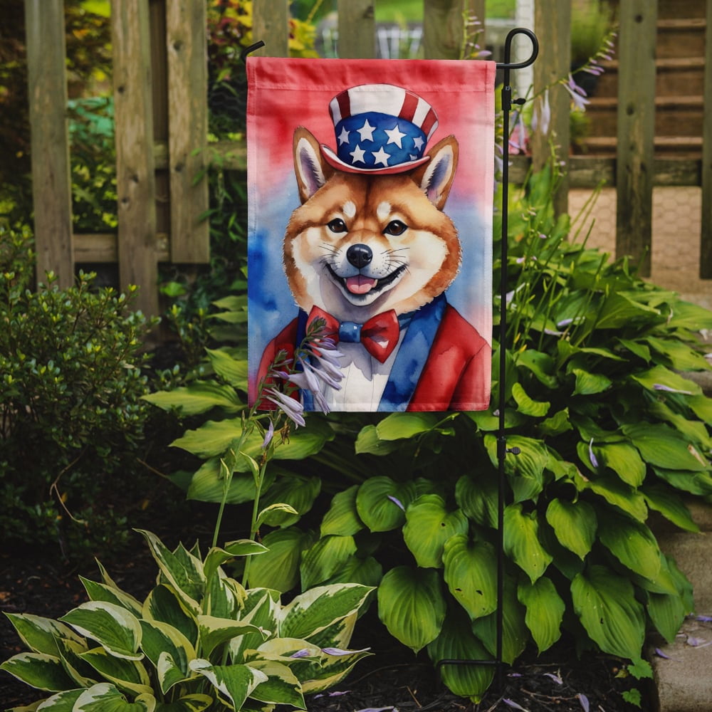 Shiba Inu Patriotic Garden Flag 11.25 in x 15.5 in