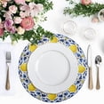 thumbnail image 4 of 15 Inch Round Grid Plate Mats Heat Non-Slip Resistant PVC Placemats for Kitchen Dining Table Decor Lemons and Leaves Pattern 6PCS, 4 of 5