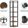 thumbnail image 6 of Tribesigns 6 Tier Corner Shelf, 70.9 inch Tall Bookshelf Small Storage Rack for Living Room, Brown, 6 of 7