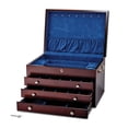 thumbnail image 2 of Cherry Finish Veneer 3-drawer Jewelry Chest, 2 of 3