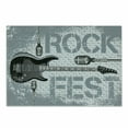 thumbnail image 1 of Rock Music Cutting Board, Grunge Color Splashed Brick Wall Background Electronic Guitar Mics Design, Decorative Tempered Glass Cutting and Serving Board, Small Size, Blue Grey Black, by Ambesonne, 1 of 1