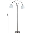 thumbnail image 5 of 80 Watt Metal Floor Lamp with Dual Gooseneck and Uno Style Shades, Silver, 5 of 5