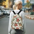 thumbnail image 7 of FORMRS Mini Backpack Purse for Women Travel Daypack Casual Shoulder Bag, Red Christmas Poinsettia, 7 of 7
