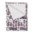 thumbnail image 2 of London Soft Flannel Fleece Throw Blanket, Hand Drawing Style Sketchy City with Famous Landmarks Architecture, Cozy Plush for Indoor and Outdoor Use, 50" x 60", Pale Blue Eggplant, by Ambesonne, 2 of 5