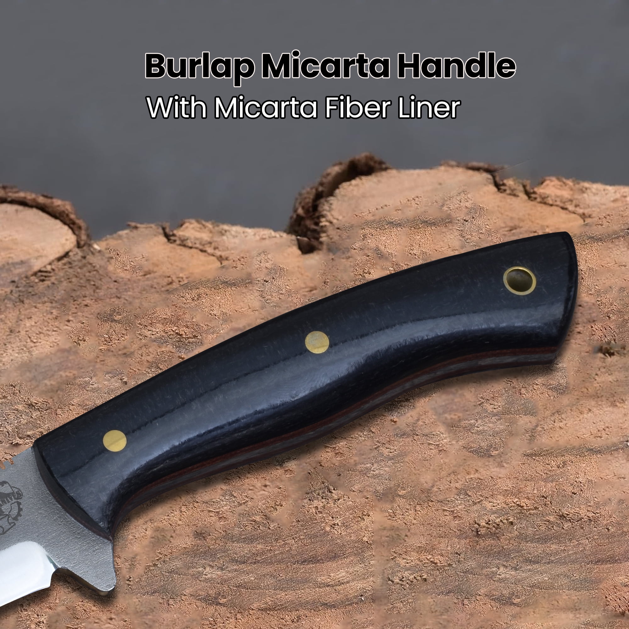 Knives Ranch Model 3097 440C Steel Bushcraft Knife with Black Micarta Handle – Heavy Duty Fixed Blade Knife for Camping, Survival, Outdoor Use & EDC Gear