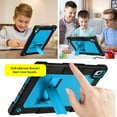 thumbnail image 4 of FIEWESEY for Walmart Onn 11 inch Tablet Pro 2024 Model Case/Onn 11 inch Tablet Pro (100146660) 2024 Case Kids Friendly with Shoulder Strap Stand 2Pcs Tempered Glass Screen Protector (BlackBlue+2Pcs), 4 of 8