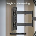 thumbnail image 6 of Full Motion TV Wall Mount for 32-65 Inch Screen  to 90.4 lbs, Rotating TV Mount Swivel and Tilt, Extension Arm,  VESA 400x400, Articulating Television Mount Bracket, Single Stud Black, 6 of 8