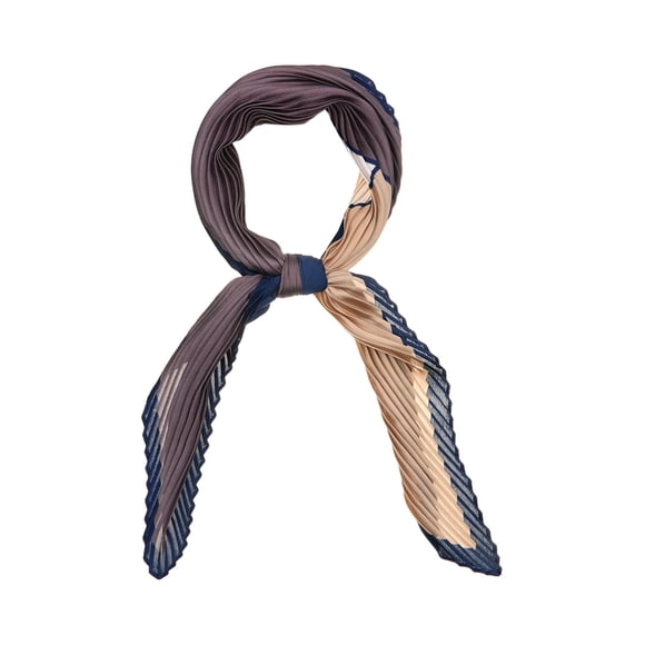INSPIRAR CHIC Bufanda de Cuello con Pliegues para Mujeres en Color Contraste Romboide Púrpura 37.80x15.35
