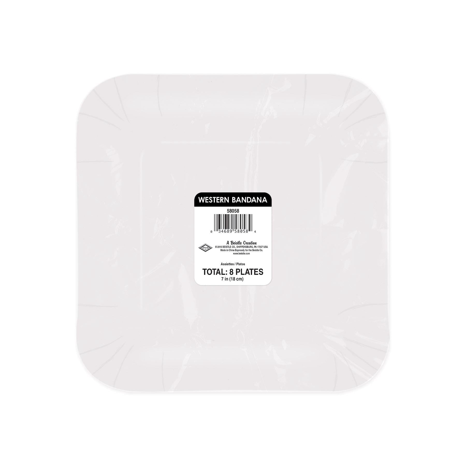 96 Pack Beistle Bandana Party Paper Plates 7 inch