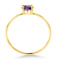 thumbnail image 3 of Gem Stone King 10K Yellow Gold Purple Amethyst Engagement Ring for Women | 0.25 Cttw | Round 4MM | Gemstone February Birthstone | Size 6, 3 of 6