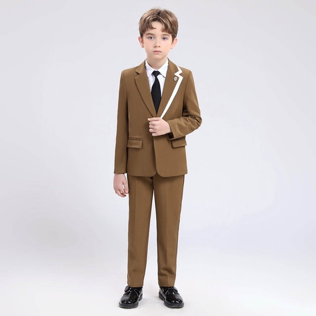 Odeerbi 1-14 Años Niños Trajes Slim Fit Esmoquin Conjunto Vestido Camisa Vestido Pantalones Blazer Chaqueta Chaleco Corbata Broche Conjuntos Traje Formal Conjunto Fiesta Boda