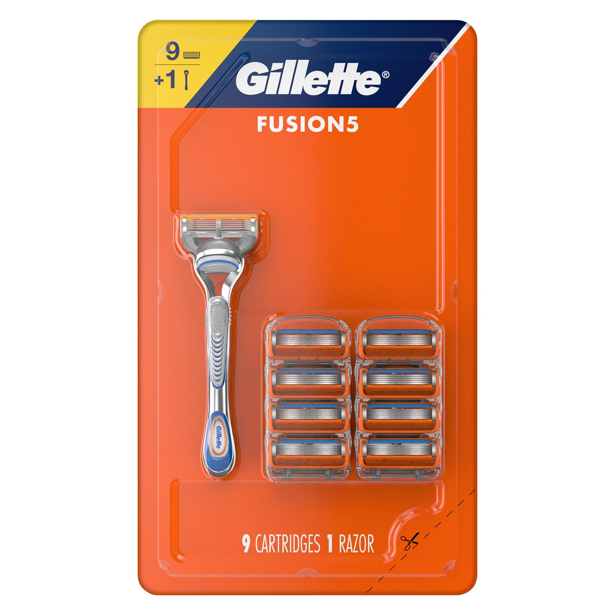Gillette Fusion 5 Mens Razor With 9 Razor Blade Refills