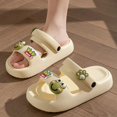 thumbnail image 2 of Sandalias planas antideslizantes para hombre y mujer, chanclas informales de suela suave con dibujos animados, zapatos de playa para interiores y exteriores, Verano, 2 of 7