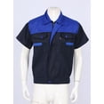 thumbnail image 3 of MSemis Men's Regular Fit Short Sleeve Industrial Work Shirt Performance Utility Uniform Shirt Blue 3XL, 3 of 5