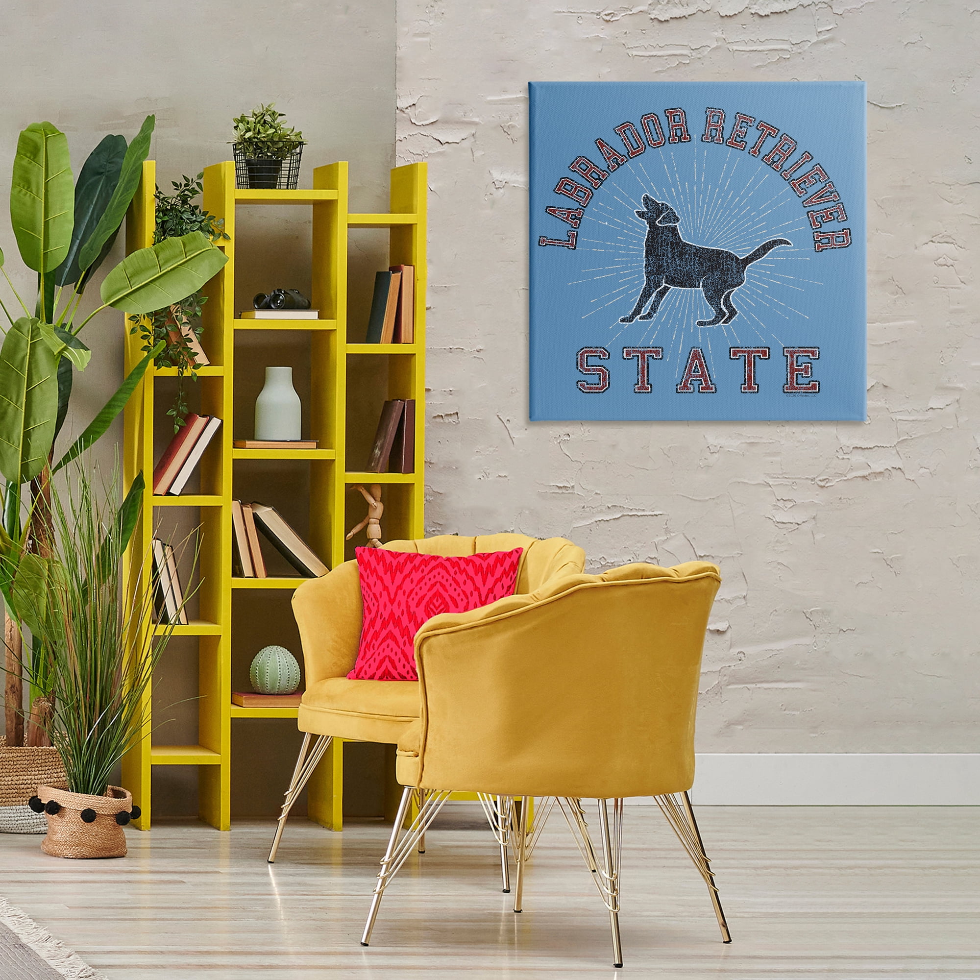 Stupell Industries Varsity Labrador State Novelty & Humor Painting Wrapped Canvas Art Print Wall Art, 30 x 30