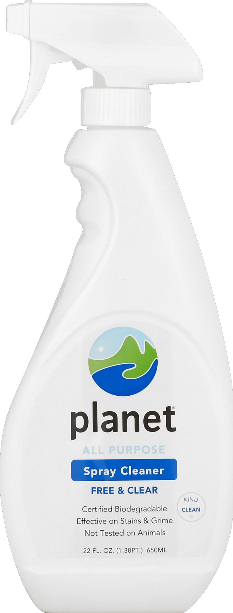 All Purpose Spray Cleaner, Free & Clear, Certified Biodegradable, 22 oz.